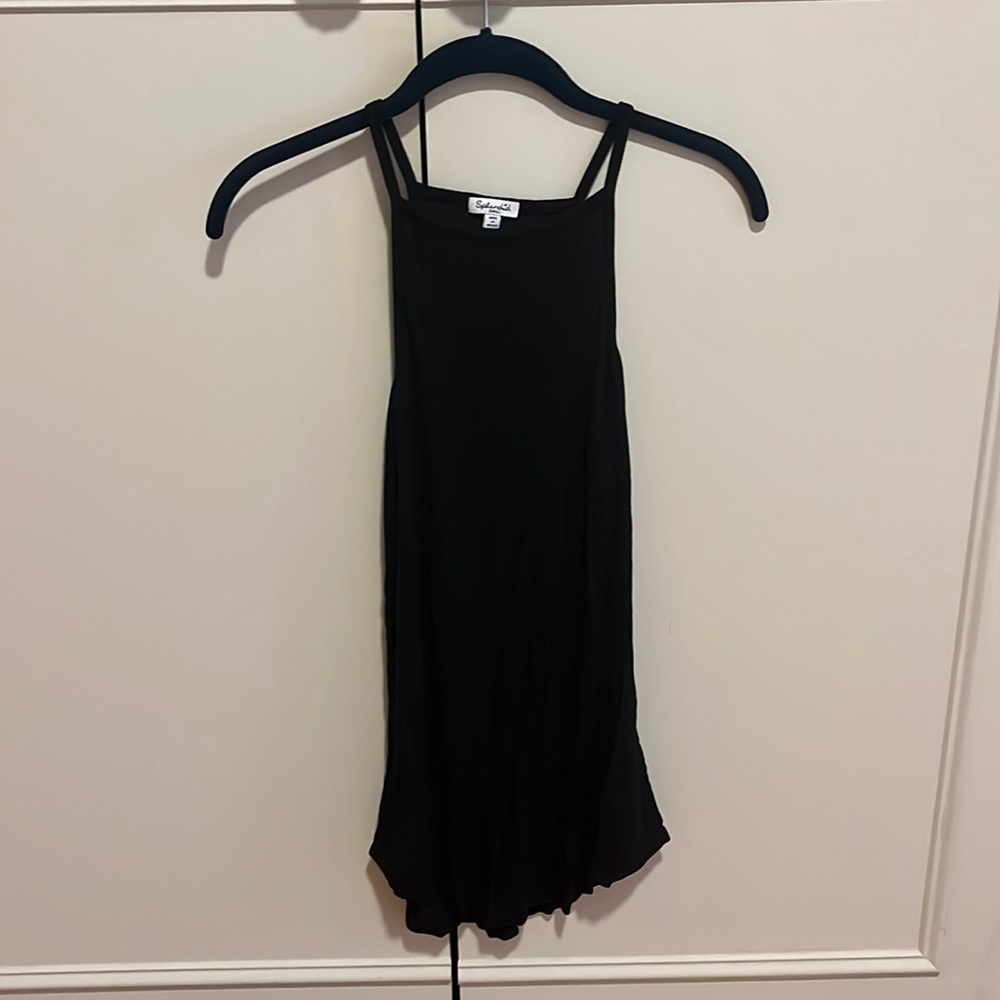 Splendid rib-knit black tank